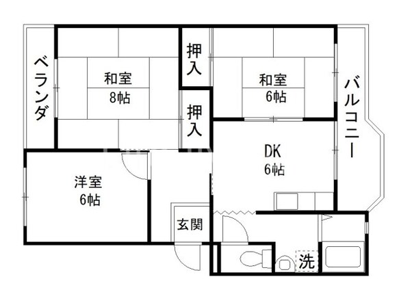 第3眉山マンションの物件間取画像